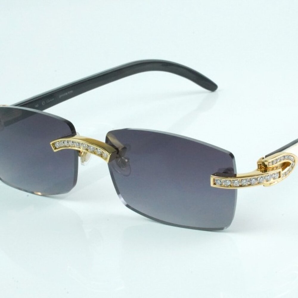 Custom VVS White Moissanite Diamond Carti White and Black Buffs (Black Tint)